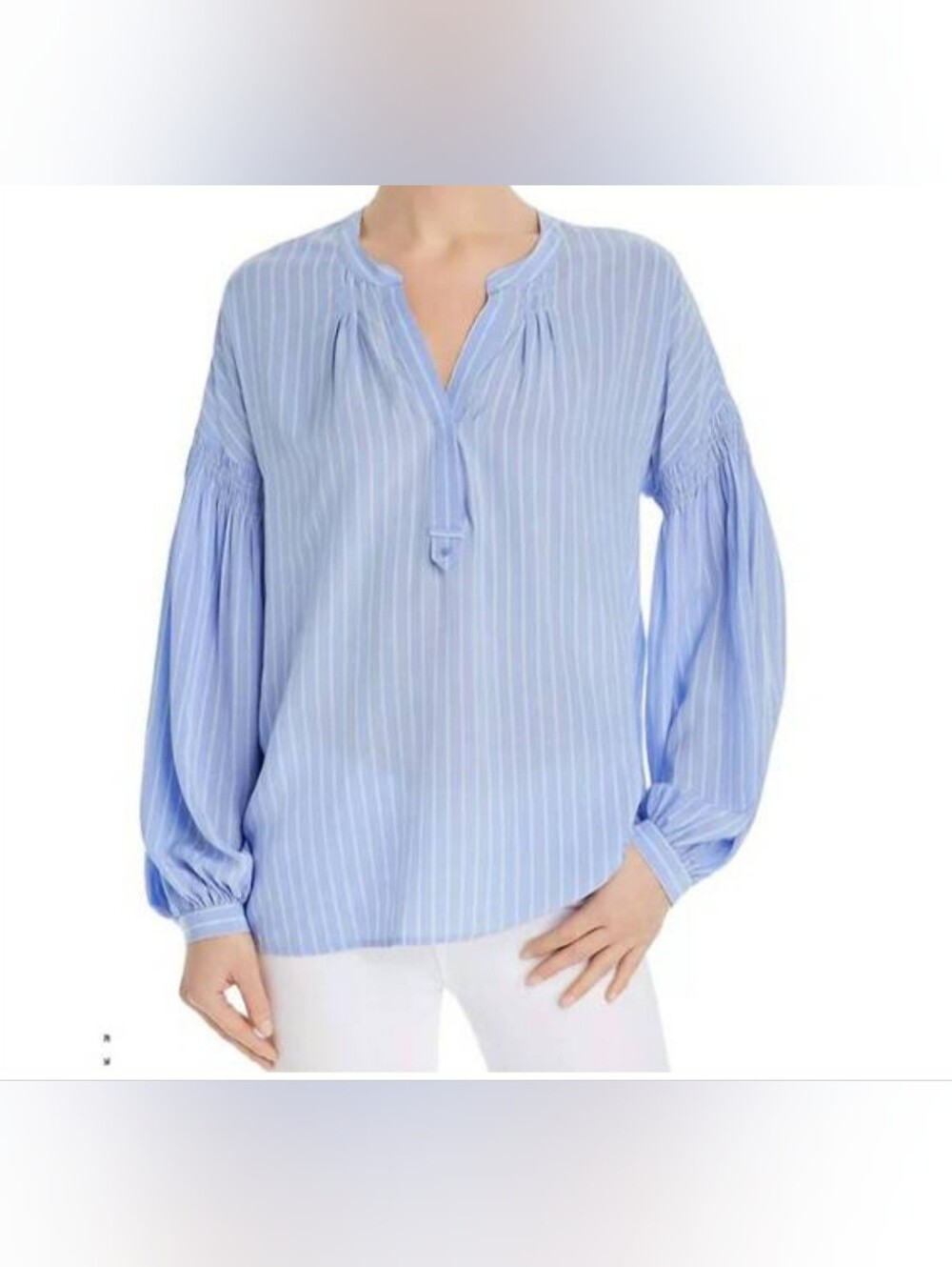Joie Light Blue & White Striped V-Neck Tunic